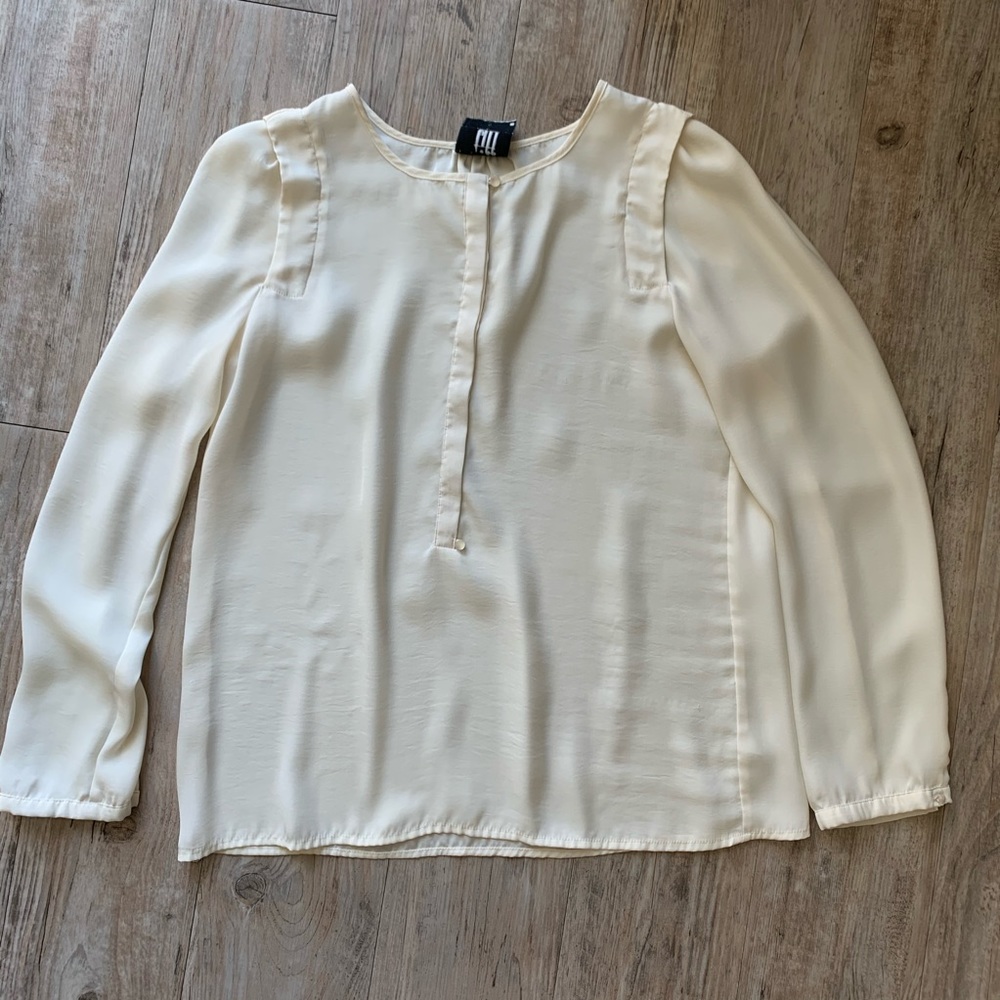 Off white long sleeve blouse